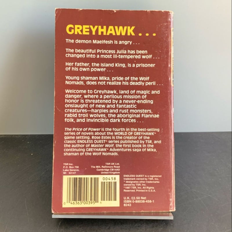 The Price of Power, Greyhawk 4, First Edition First Printing