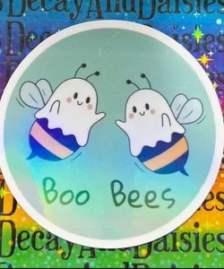Boo Bees Ghost Bee Iridescent Sticker