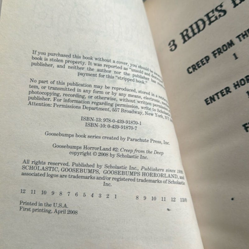 Creep from the Deep First Edition