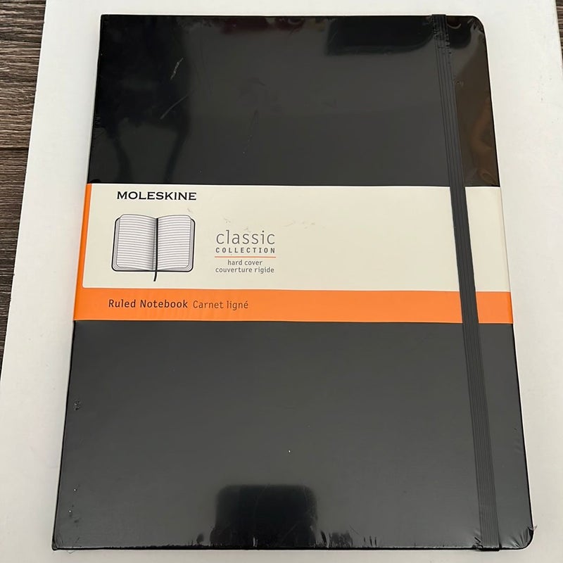 Moleskine Classic Notebook, Extra Large, Ruled, Black, Hard Cover (7. 5 X 10)