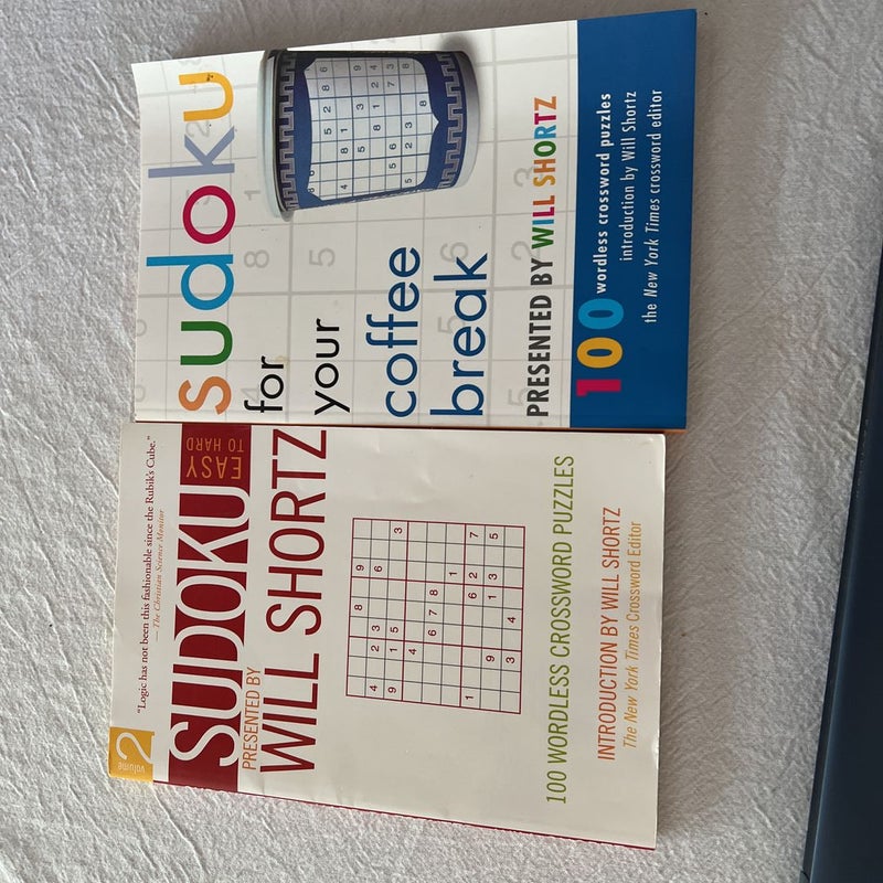 Pair of Will Shortz Sudoku Books