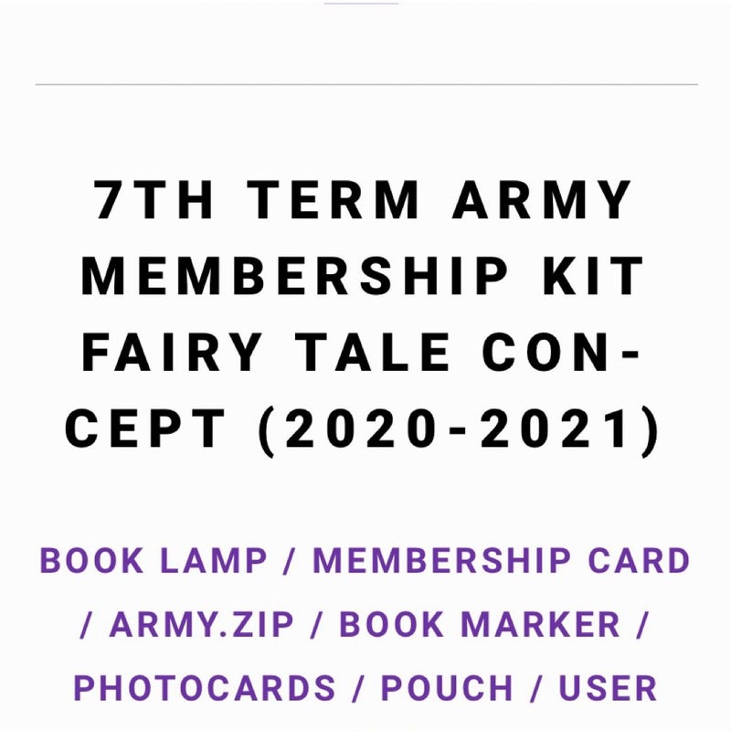 7th Term BTS Global Fanclub Membership Kit