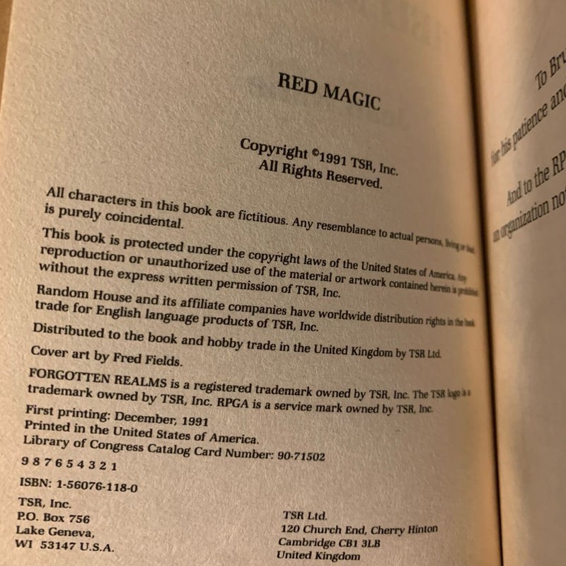Vintage First Edition Forgotten Realms: Harpers Series 1-4: The Parched Sea, Elfshadow, Red Magic, Night Parade