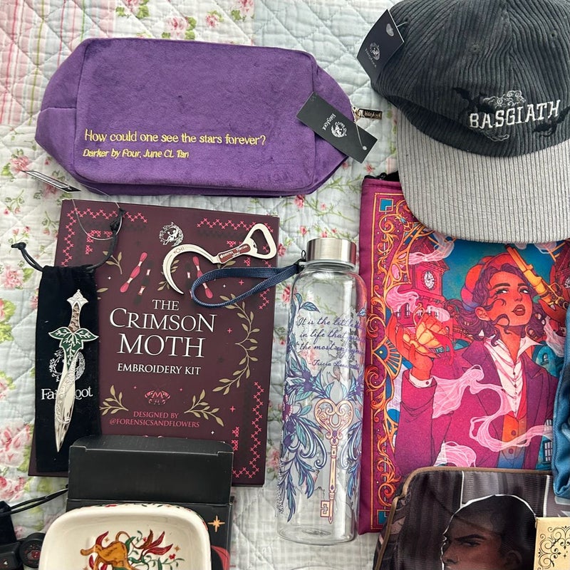 fairyloot bookish trinkets, bags, decor, keychains, stationary, pins