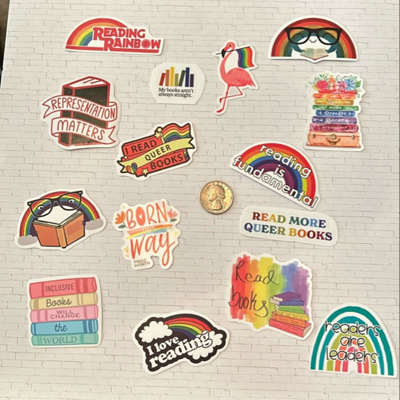 Pride Month Book Inspired Stickers