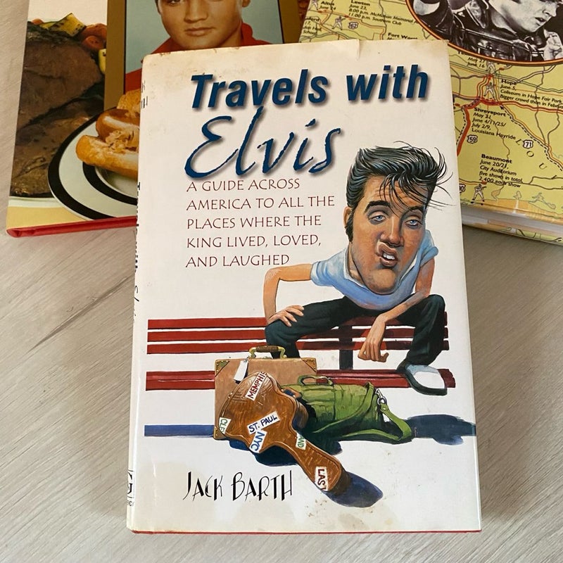 Lot of Three Elvis Presley Traveling Books & Cookbook - Atlas & Hungry Tonight