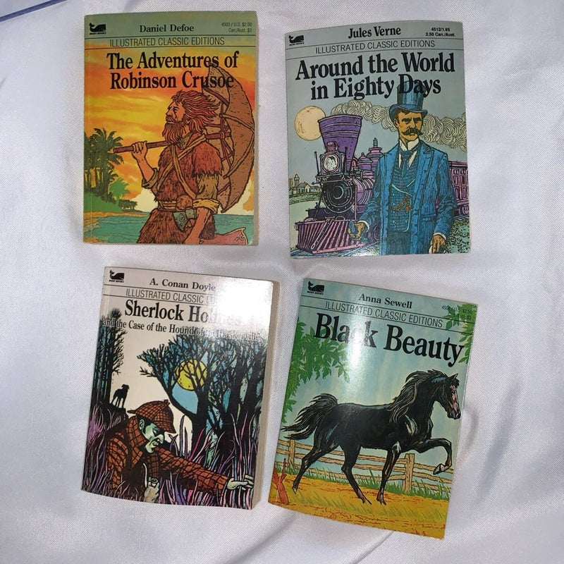 Lot 4 Vintage Moby Books Mini Illustrated Classic Editions Pocket Children Read