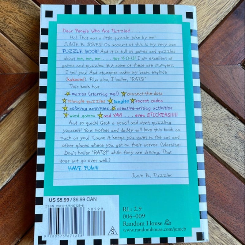 Junie B. Jones: These Puzzles Hurt My Brain! Book