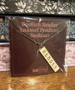 Bookish Box enamel necklace