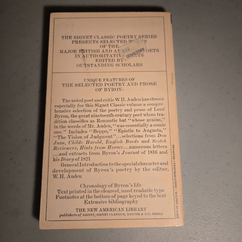 The Selected Poetry and Prose of Byron