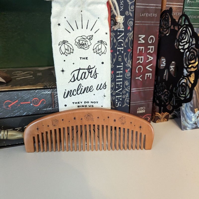 The Stars Incline Us Wooden Comb and Bag