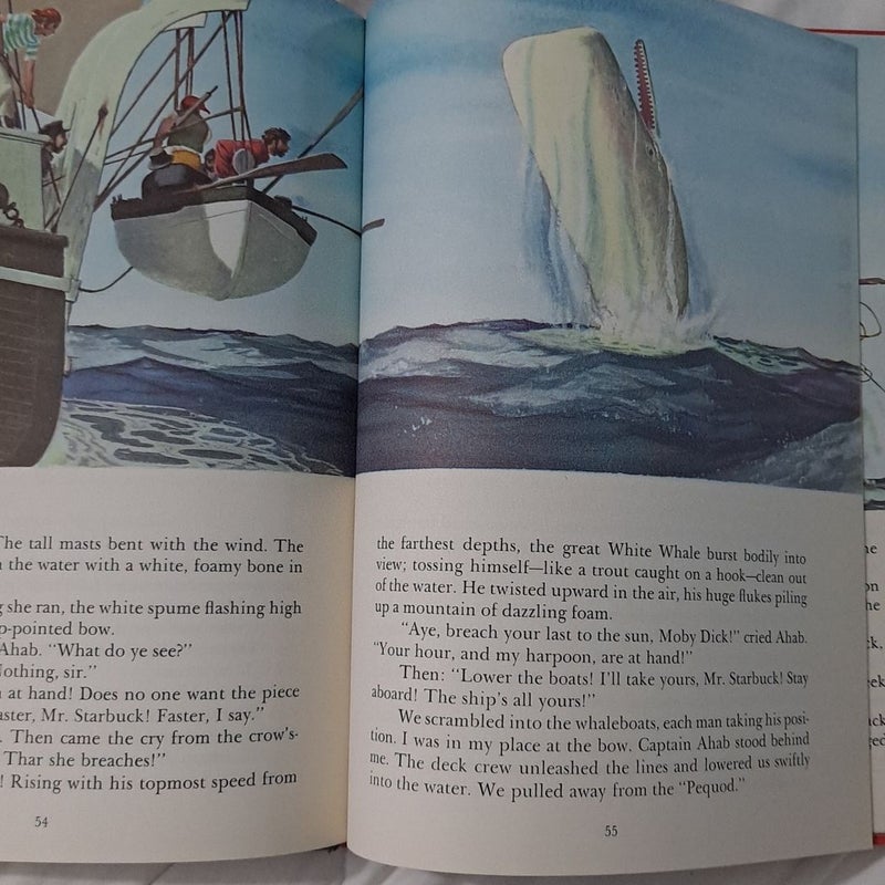 Moby Dick Herman Melville young readers hardcover vintage 1956 Good Condition 