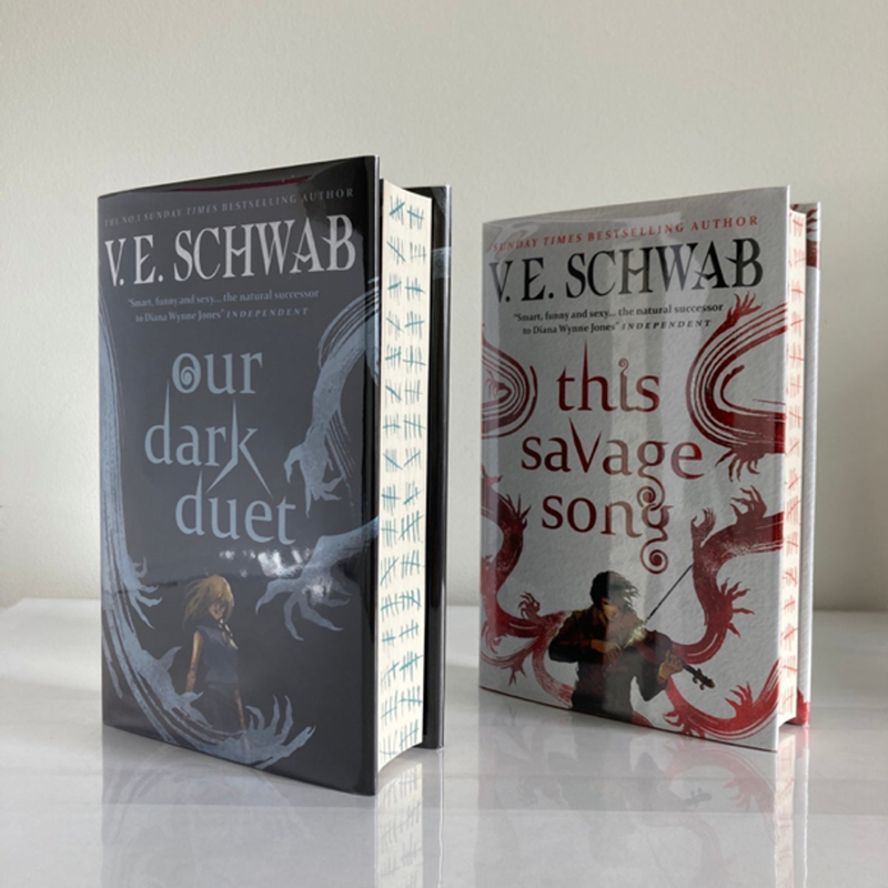 Waterstones This Savage Song & Our Dark Duet Collectors Editions w/ Stenciled Edges