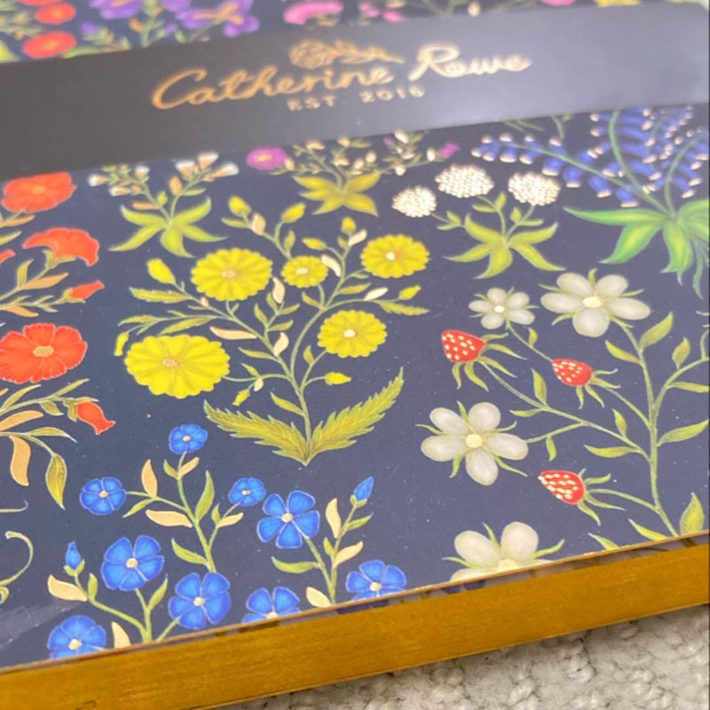 Floral lined blank A5 notebookw