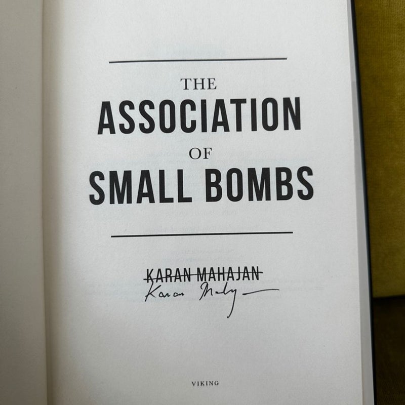 The Association of Small Bombs-signed first edition/first printing 