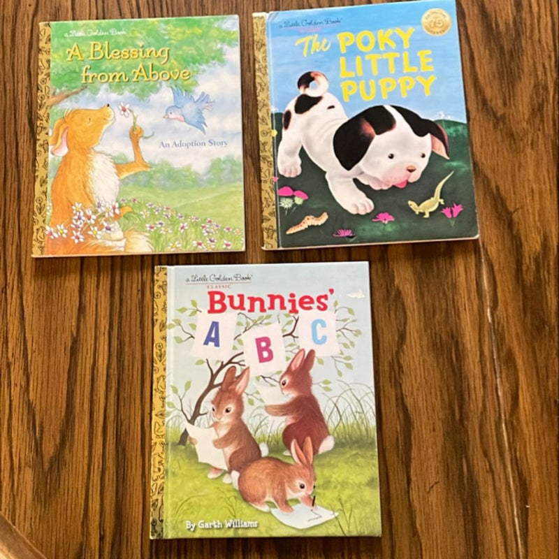 Bundle of 3: A Blessing from Above, The Poky Little Puppy, & Bunnies A B C