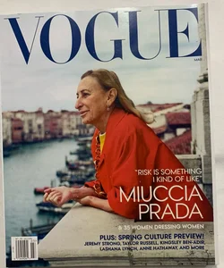 Vogue Miuccia Prada “Risk is Something I Kind of Like” Issue March 2024 Magazine Plus Chanel CoCo Mademoiselle Sample