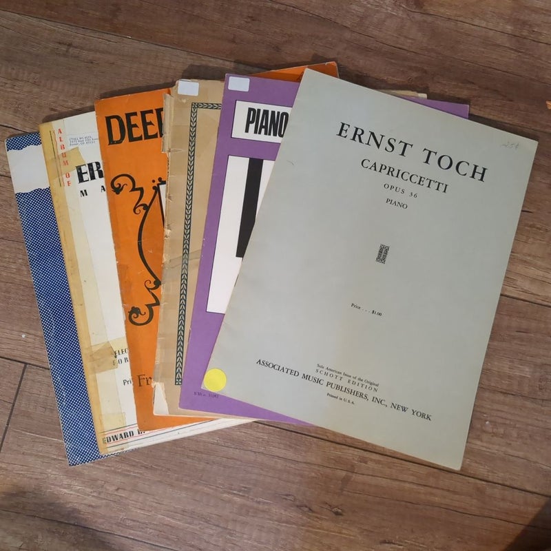 6 vintage piano books!