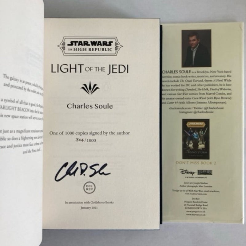 STAR WARS High Republic LIGHT OF THE JEDI Goldsboro SIGNED NUMBERED Edition