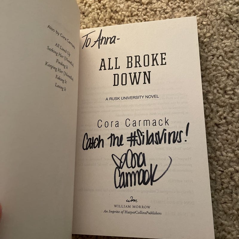 All Broke Down (signed by the author)