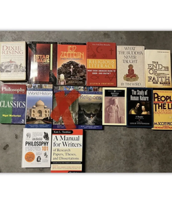 Philosophy 101, World Religions, World History, Star Wars Philosophy, Religious Literacy, What Buddha Never Taught, led Zeppelin Philosophy, Aristotle, philosophy: the classics, Dixie Rising, People of the lie, the Study of human nature, a manual for writers, the end of faith
