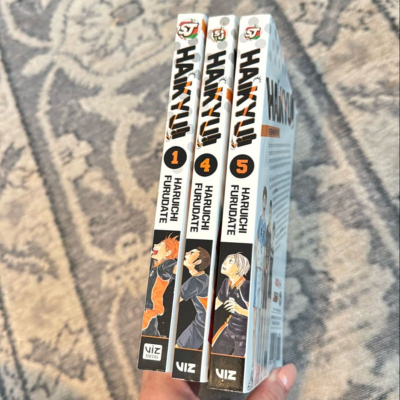 Haikyu!!, Vol. 1, 4, & 5 