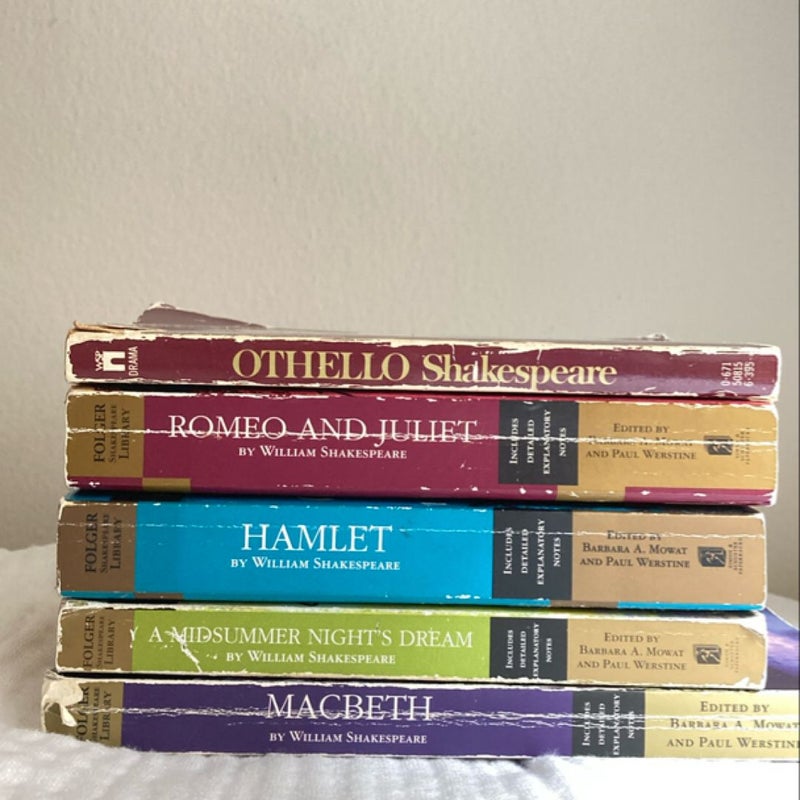 Shakespeare Bundle: Romeo and Juliet, Hamlet, A Midsummer Night’s Dream, Macbeth, Othello