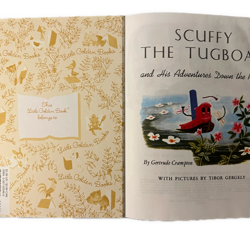 Vintage 1955 Scuffy the Tugboat A Little Golden Book 