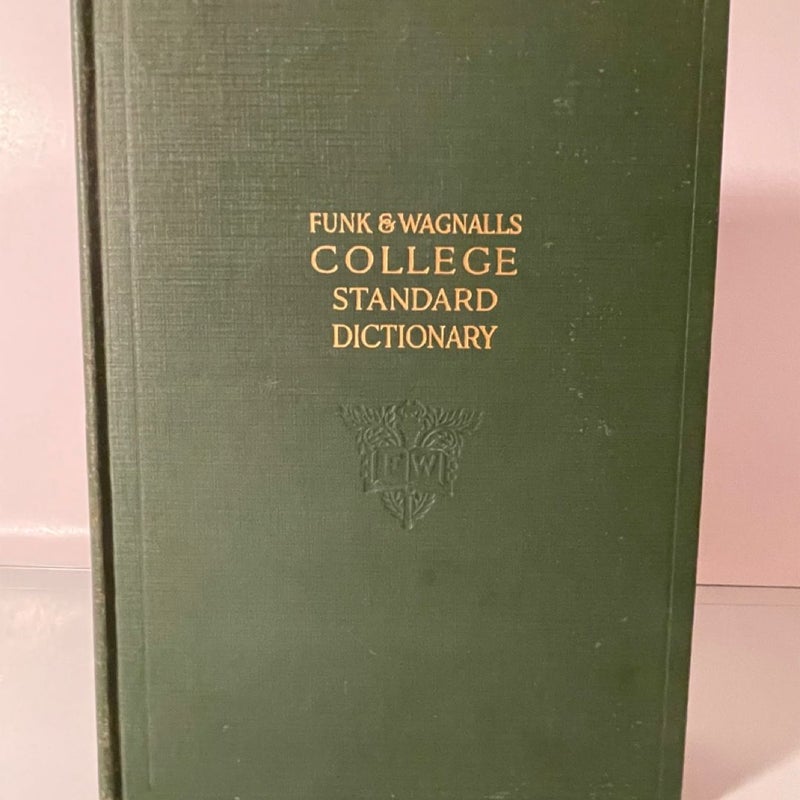 Funk & Wagnalls College Standard Dictionary 1943 Vintage Illustrated Hardcover
