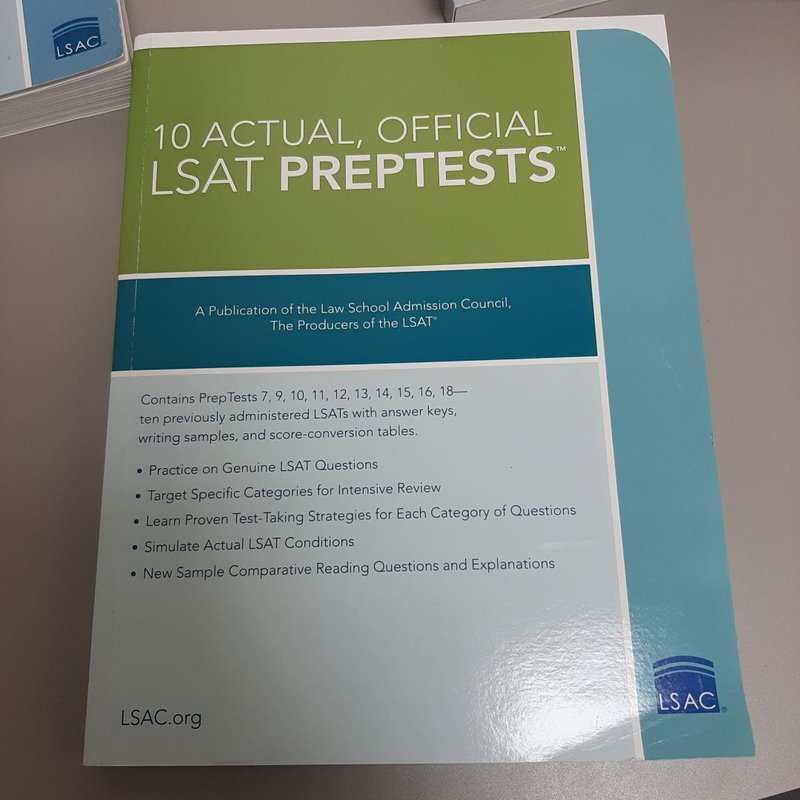 10 Actual, Official LSAT PrepTests by Law School Admission Council