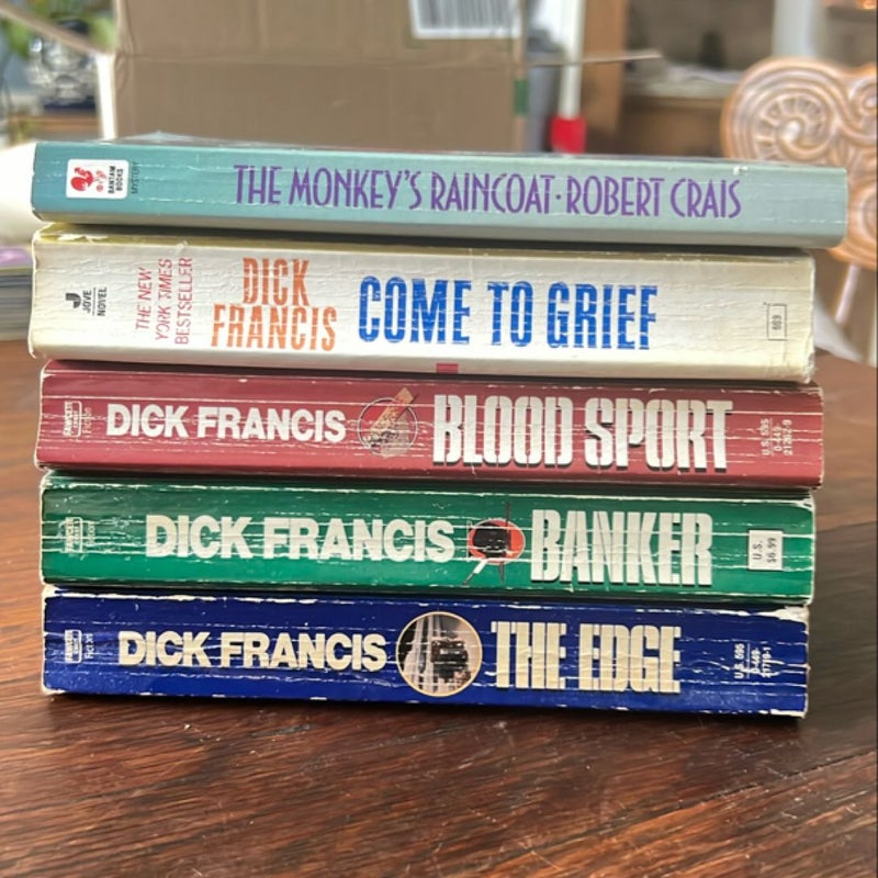 LOT of 5 Dick Francis/Robert Crais Paperbacks 