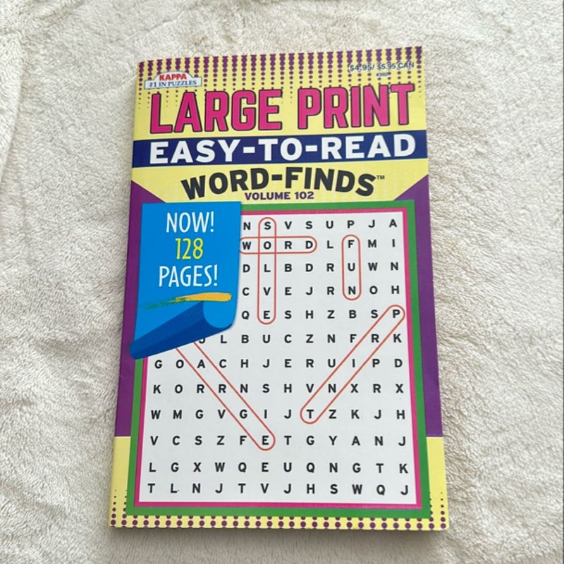 Large Print Easy To Read Word-Finds