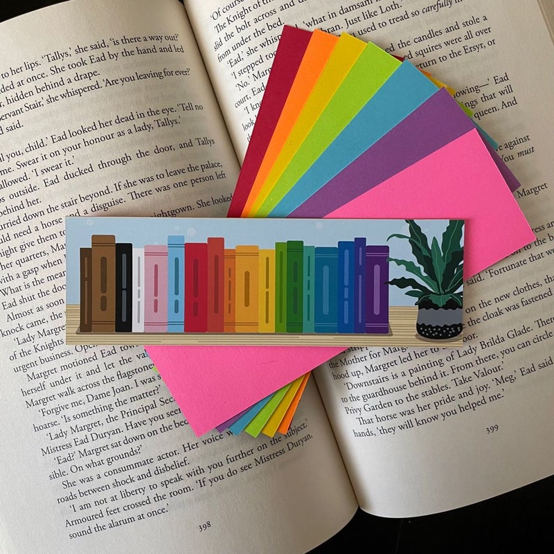 LGBTQ+ Progress Pride Bookshelf Bookmark