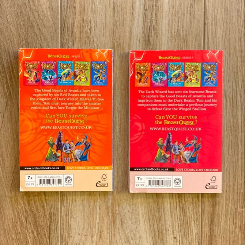 Beast Quest Series 3 (Torgor, Skor, Narga, Kaymon, Tusk, Sting) by Adam ...