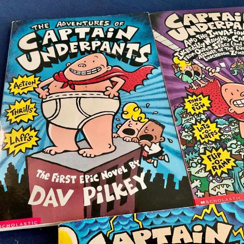 Captain Underpants Books Lot of Five soft-covers