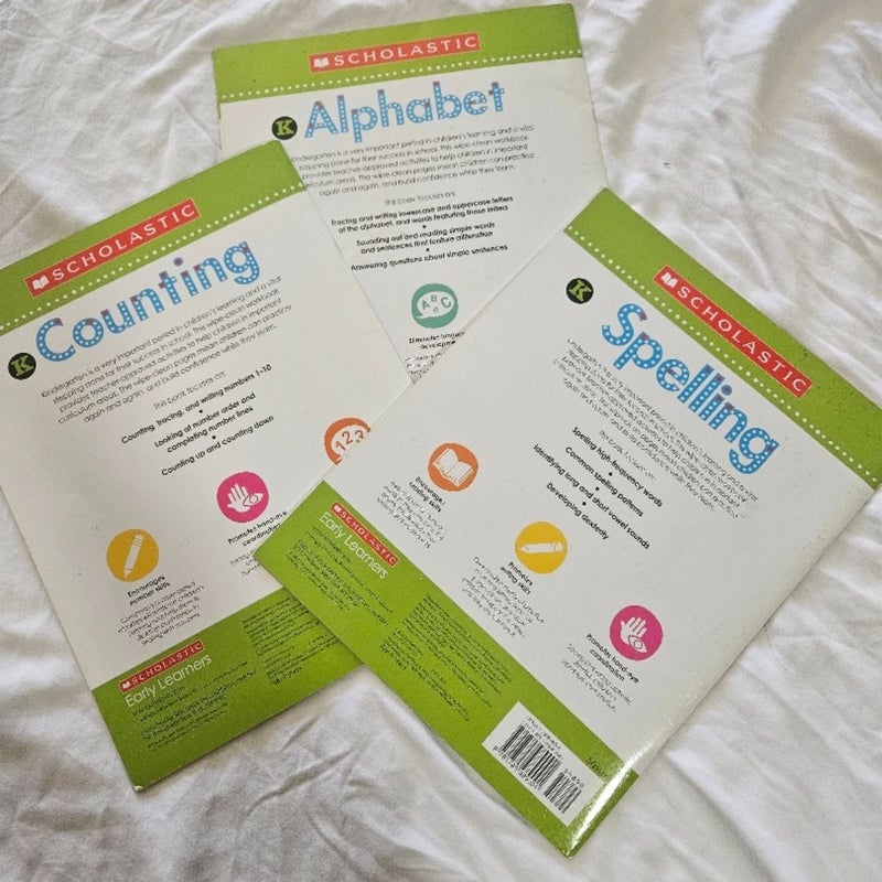 Scholastic 123, ABC, First Concepts, Alphabet, Counting, and Spelling