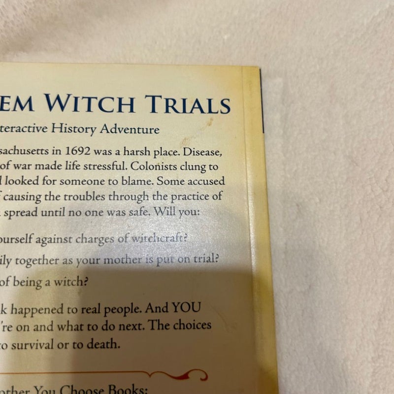 The Salem Witch Trials : An Interactive History Adventure You Choose Paperback