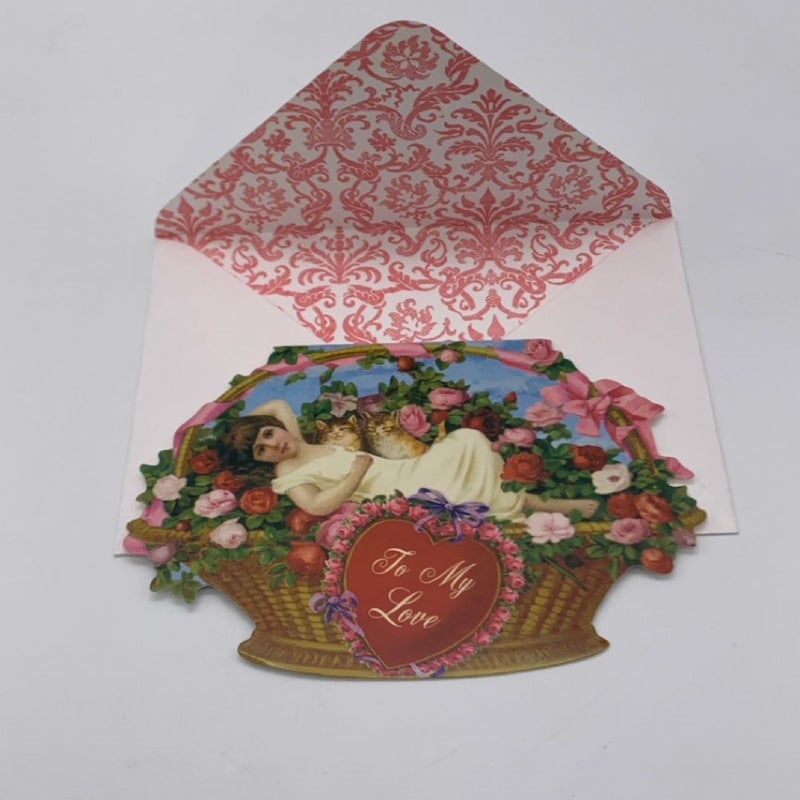 Punch Studio Pack Of 15 Antique Style Valentines Gift Cards Rare Ephemera Images