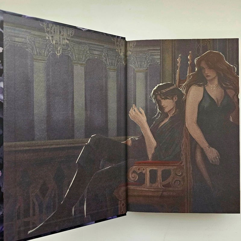 The Foxglove King Hannah Whitten Fairyloot Exclusive Sprayed Edge Endpaper Art