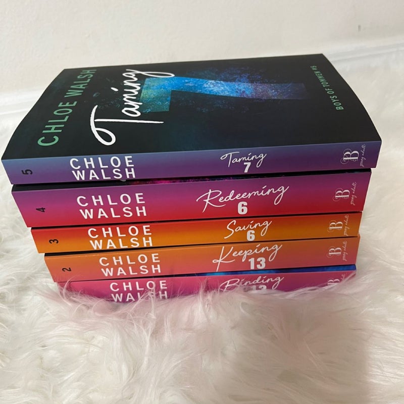 Boys of Tommen (Binding 13) series 1-5 Chloe Walsh ombre spines