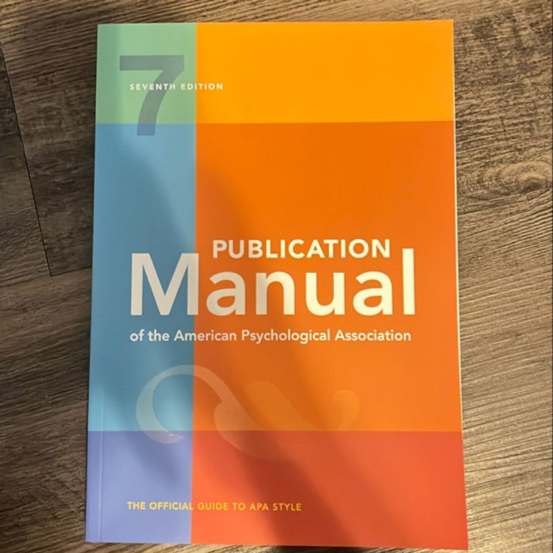 Publication Manual of the American Psychological Association