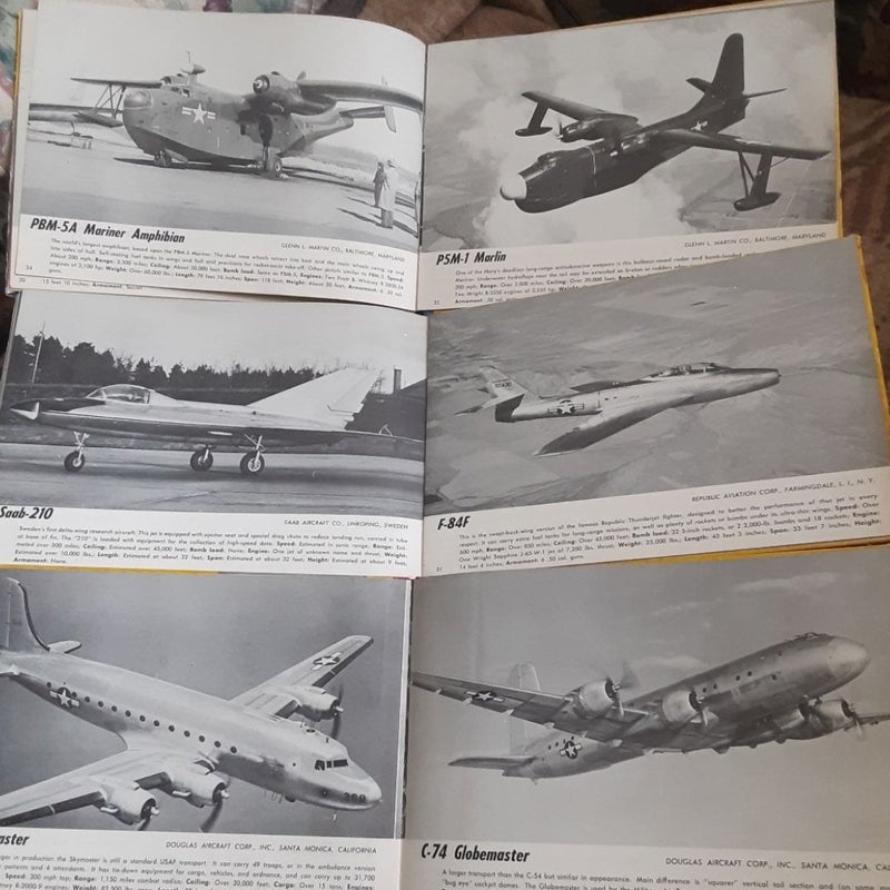 Lot of three vintage books of fighter jets of the 1950's