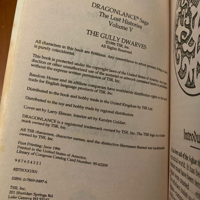 Vintage 1995 First Edition DragonLance: Complete Lost Histories Series 1-6 Set: The Kagonesti, The Irda, The Dargonesti, Land of the Minotaurs, The Gully Dwarves, The Dragons