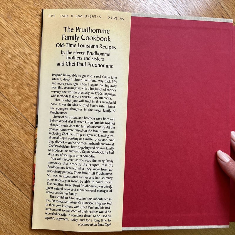 Hardback Recipe Books Prudhomme Family Cookbook Old-time 