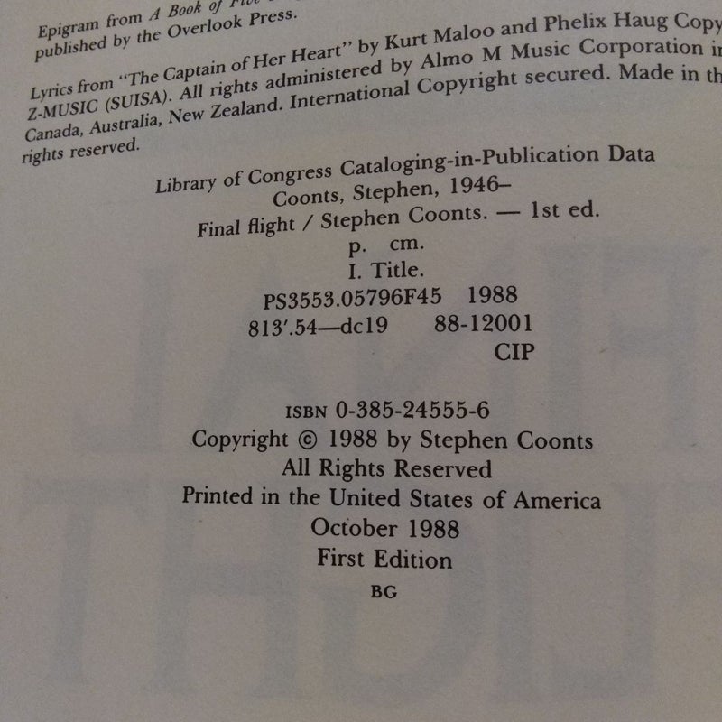Final Flight - First Edition