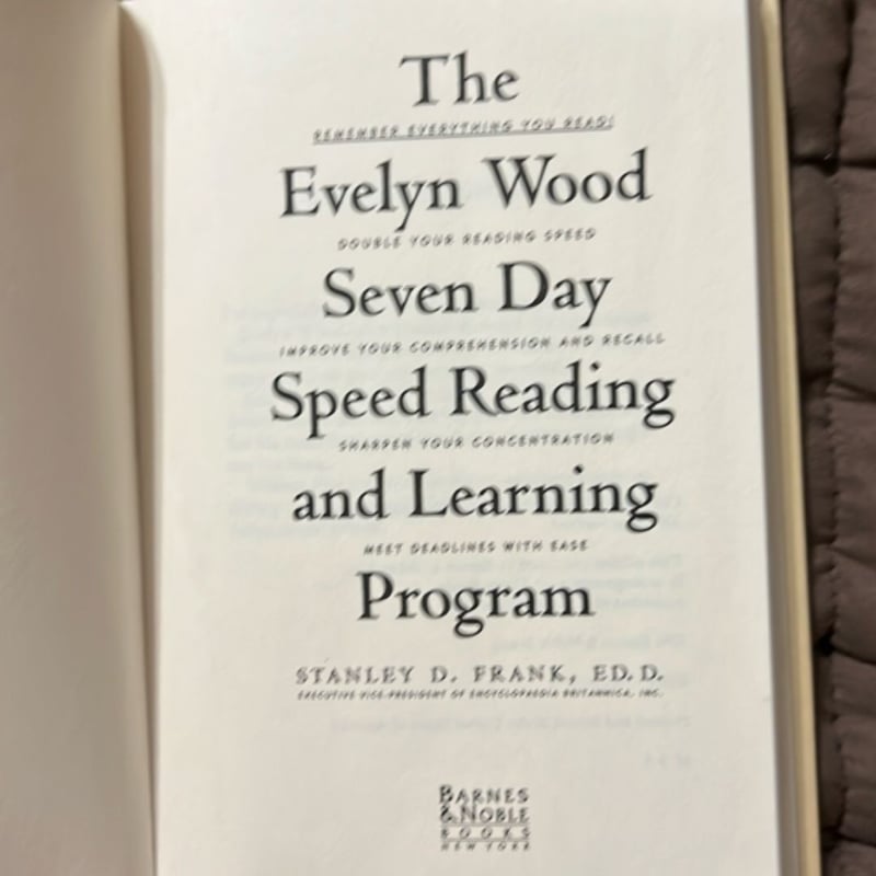 The Evelyn Wood Seven-Day Speed Reading and Learning Program