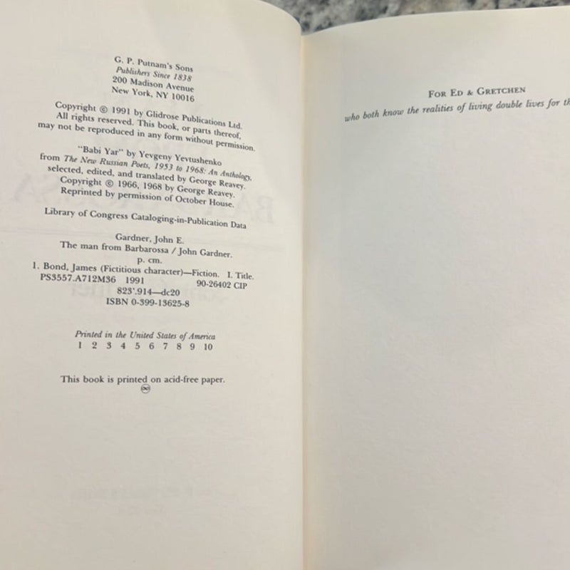 The Man from Barbarossa - First Edition First Printing