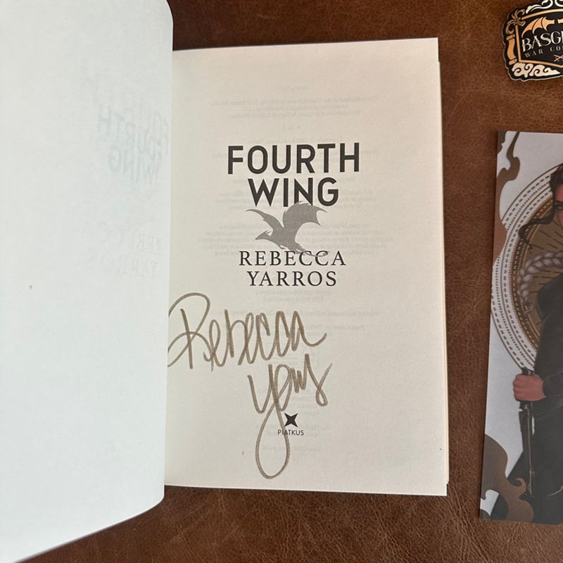 Fourth wing signed with special edition dust jacket and art print