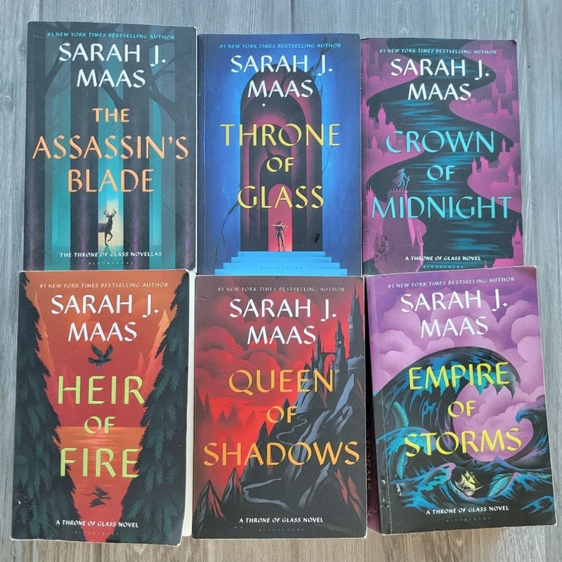 THRONE OF GLASS TOG FULL SERIES #1-7 SARAH J. MAAS PAPERBACK ROMANCE FANTASY 1ST ED