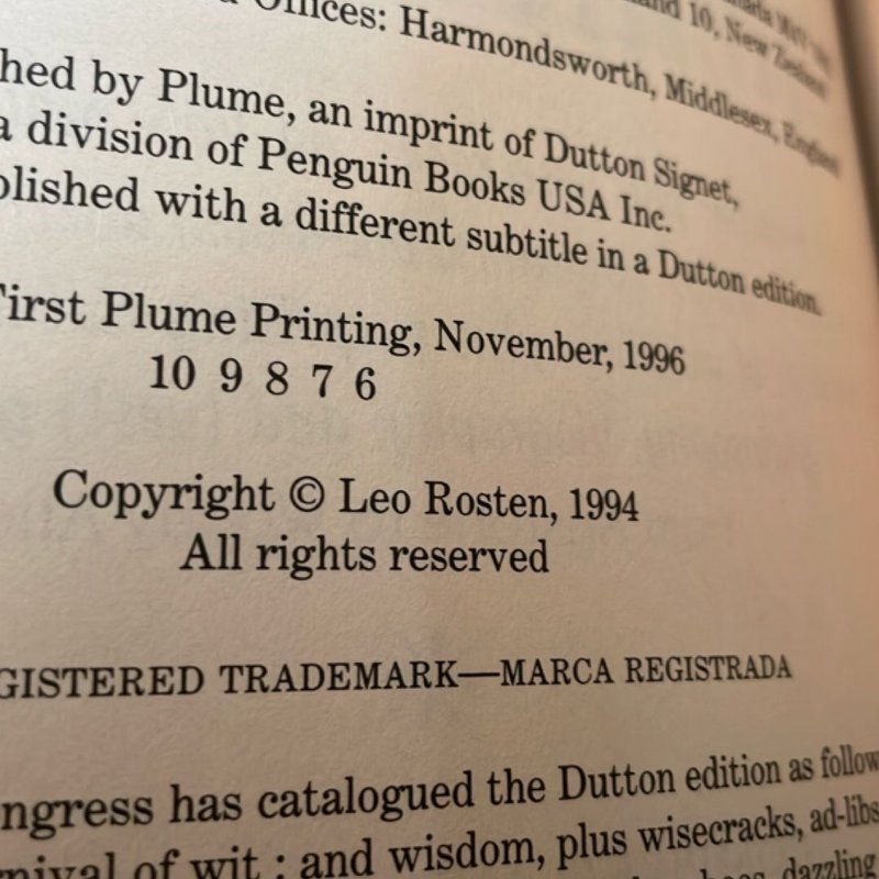 Leo Rosten's Carnival of Wit